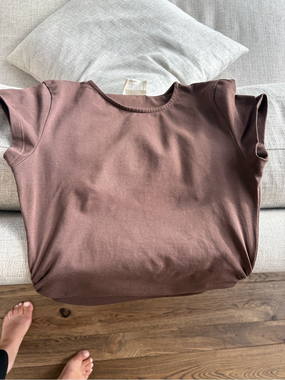Sezane Dark Brown Short Sleeve Ruched Maxi Dress - Picture 4 of 5